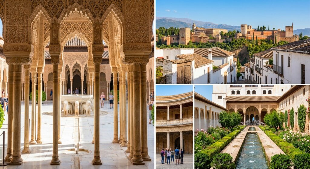 3 plaatjes van het Alhambra