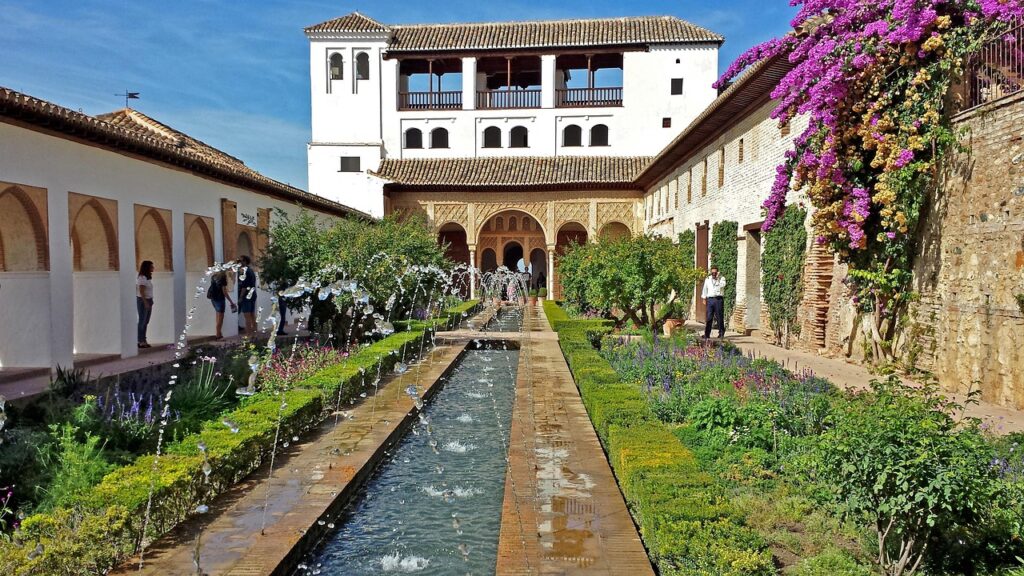alhambra, nature, granada, generalife, garden, andalusia, patio